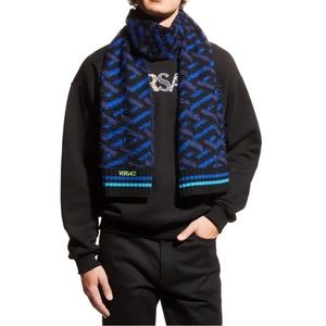 Authentic Versace Greca wool scarf unisex